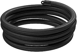 10AN Fuel Line, 10AN Nylon Braided Fuel Line Hose CPE 10FT (ID 0.56 Inch)