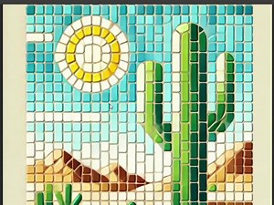 Pack of 24 Models - Cactus Mosaic Patterns | Printable Templates | PDF Template to Trace | Stencils | Instant Download - Etsy Australia