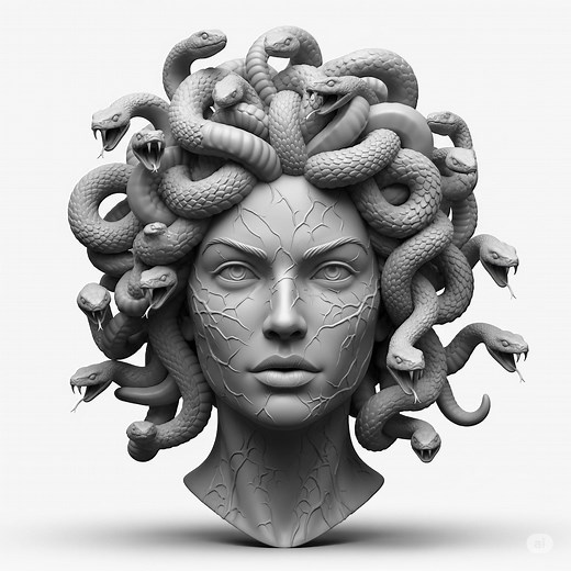 Medusa Bust 3D Model STL | Mythical Gorgon Statue (digital Download) - Etsy