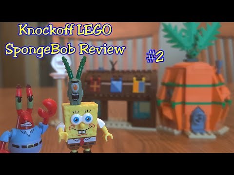 SpongeBob Snap & Switch Pineapple House & Krusty Krab | Knockoff Lego Review