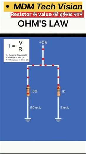 ओम के नियम को जाने |OHM'S LOW | Ohms low Video Electrical Exlapins |OHMS low Explanation |#shorts