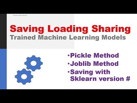 Save, Load and Share the Trained Machine Learning Model