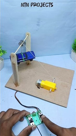 Amazing🔥Lifting Crane with DC Geared Motor ⚡#schoolproject #viral #experiment #scienceexperiment