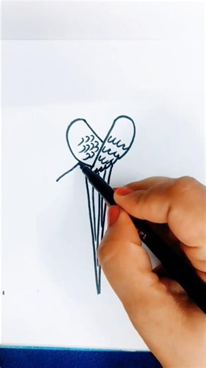 easy bird drawing tutorial || 😲 #artshorts #easyartlover #art #drawing