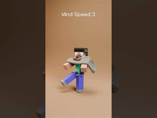 Minecraft Steve vs. Blanket: Wind Speed Animation
