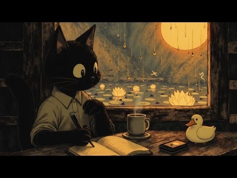 Lofi Cat Study Beats ~ Cozy Rain & Chill Vibes for Focus