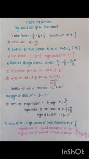 ray optics and optical instruments #vuc #formula #physics #rayoptics #opticalinstrumemts #byviveksir