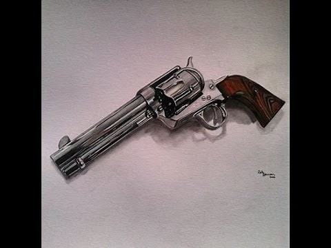 Drawing a Colt .45 Single Action Revolver Time-Lapse