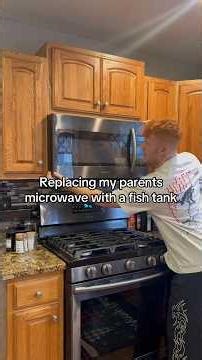 Replacing My Parents Microwave With A Fish Tank