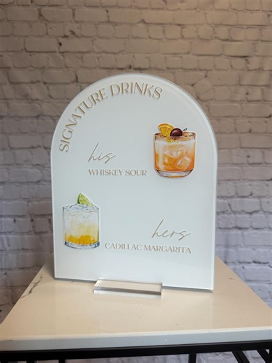 Signature Drinks Sign | Signature Drink Menu | His and Hers Drinks Sign | Wedding Cocktails Sign | Wedding Drink Menu | Wedding Bar Sign - Etsy