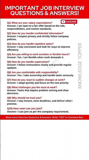 10 Important Basic Interview Questions and Answers