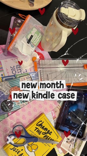 New month new diy kindle case of course with my Michaels paper and sticker collection #kindlecase #crafty