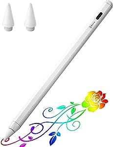 Active Stylus Pen for iPad with Palm Rejection, iPad Pencil with Extra Tip Compatible with Apple iPad 8th/7th/6th Gen, iPad Pro 11 & 12.9 inch,iPad Air 5th-3rd Gen,iPad Mini 6th Gen 2018-2022 - White