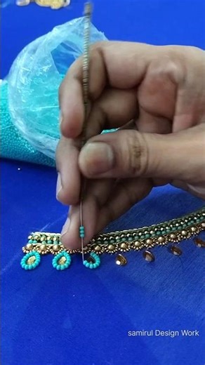 Beautiful Aari Work ZardosiWork Using Normal Maggam Work #aariwork #aaribusiness #short feet