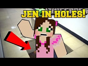 Minecraft: JEN FALLING IN EVERY HOLE!!! - MAKERS SPLEEF - Mini-Game