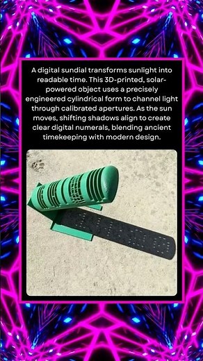 A Digital Sundial Transforms Sunlight Into Readable Time. This 3D-Printed, Solar-Powered Object…
