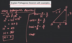 Explain Pythagoras theorem with examples.... | Filo