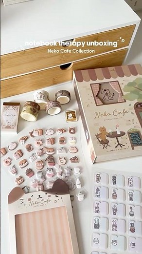 notebook therapy unboxing // Tsuki Neko Cafe Collection 🐈