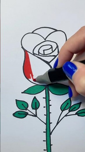 How to draw a rose simple 🌹 Easy drawing step by step