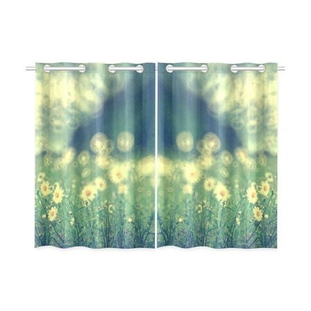 BSDHOME Chamomile Background Nature Window Curtain Kitchen Curtain 26x39 inches (Two Pieces) - Walmart.ca