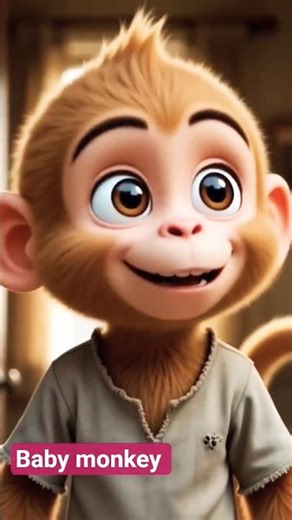Baby monkey#cartoon#viralvideo#ai#funny#animation#tiktok#monkey#kidsvideo#bhoot#aivideo#shorts#4kids