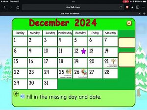 Starfall Daily Calendar - December 12, 2024