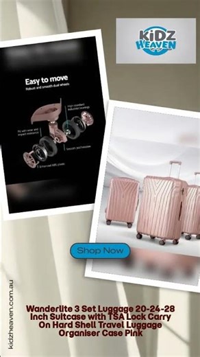 Wanderlite 3 Set Luggage 20-24-28 Inch Suitcase with TSA Lock Carry On Hard Shell Travel Luggage ...