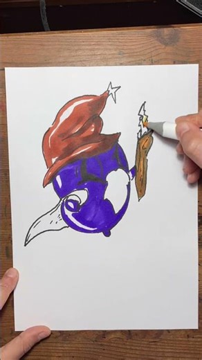 The Wizard balloon sketch drawing monster art