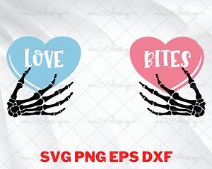 Love SVG, Valentines Day Svg Cut file, Skeleton Hand Valentine Svg,Png, Eps, Dxf File Téléchargement instantané - Etsy France