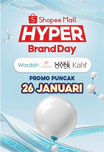 Pantengin Shopee sekarang!! 😍 Karna ada Flash Sale 1RB Tiap Jam hanya HARI INI di Promo Puncak Shopee Mall Hyper Brand Day! Ada produk incaran kamu? yuk checkout di Shopee sekarang~ #ShopeeMallHyperBrandDay #LebihHematLebihCepatDiShopee