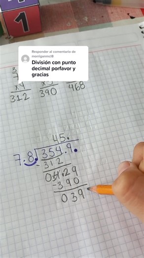 División con punto decimal: Método paso a paso