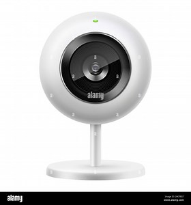 Security camera. White CCTV surveillance system. Territory or premises watching and control, safety measure, police service. Vector 3d realistic illus Stock Vector Image & Art - Alamy