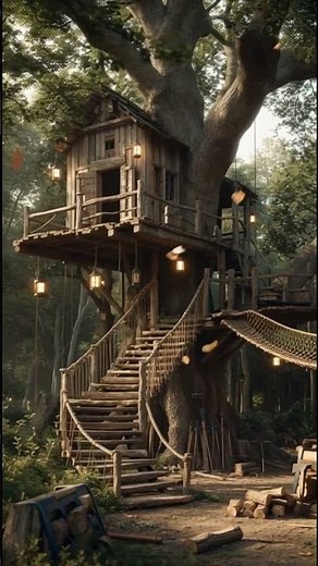 The Coziest Treehouse in the Forest