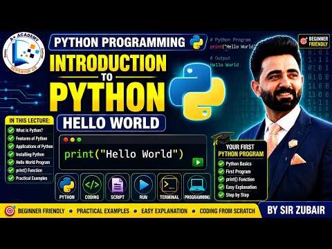 Introduction to Python Programming | Hello World Program | Python Basics for Beginners