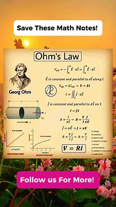Ohms Law Math Notes | Math Tricks Tutorial