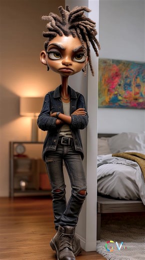 He walks past the mirror. The mirror looks back. Meet Darryl “Deadpan” Knox — and Iris Lockwood, the one who sees him before he does. No words. Just presence. 👀🖤 #aiworld #blackaiartcommunity #aianimation #AICharacter #afrofuturism