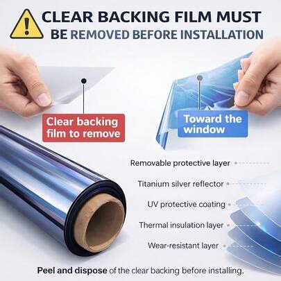 Display Of Heat-Insulating Glass Film, Modern Minimalist Matte Transparent Frosted Texture. One-Way Perspective To Protect Privacy, Block Strong Light And UV Rays, Reduce Temperature, And Prevent Explosion; Suitable For Home Bedrooms, Bathrooms, Kitchens, And Floor-To-Ceiling Windows, Office Partitions, Car Windows, Versatile For Home Use To Block Sunlight, Prevent UV, And Protect Privacy. | SHEIN