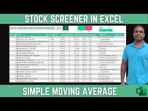 Building a Dynamic & Interactive Stock Screener in Excel based on Simple Moving Average