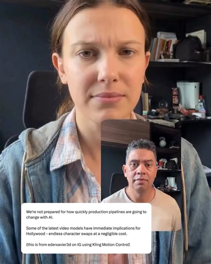 IMJUSTBAIT on Instagram: "We’re not ready for how fast AI video is ripping up old production pipelines 🤯😭 Tools already out can swap people, animate characters, and remix scenes with a few clicks... instant work that would’ve taken an effects house weeks in the past. Google’s Veo now makes vertical AI clips with consistent characters, and open-source engines like WAN-Animate can animate or replace characters while keeping motion and lighting believable. This clip from @ederxavier3d gives us a