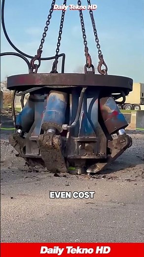 Concrete Pile vs. Hydraulic Crusher 💥 #PileBreaker