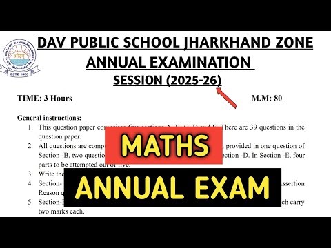 Dav class 9th question paper of maths of annual/final exam 2026 | Dav paper Zone | 2025-26 |