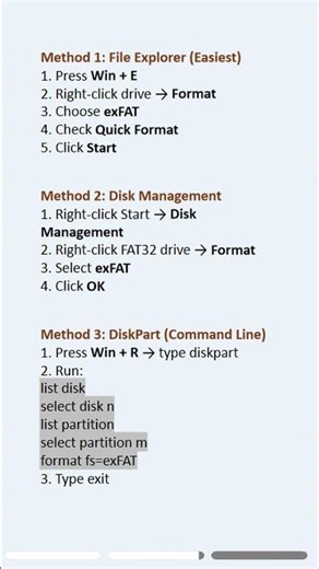 Convert FAT32 to exFAT safely on Windows. #windows