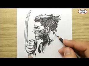 VERY EASY , How to draw logan wolverine x-men / learn drawing academy