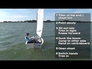 Optimist sailing - tacking