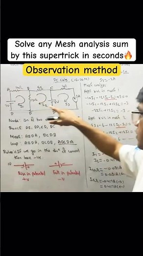 Mesh analysis made easy! 🔌 Learn the secret to solving problems fast and accurately #meshanalysis