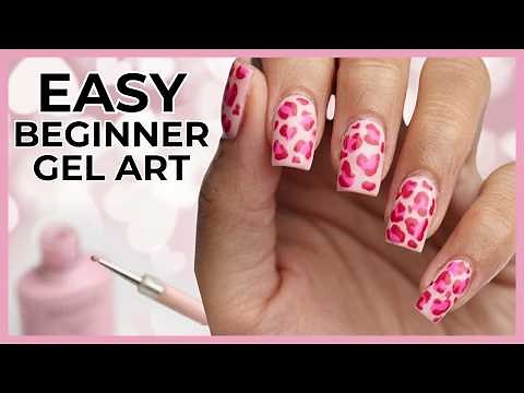 Easy Cheetah Print Gel Nails for Beginners (Valentine’s Day Design)