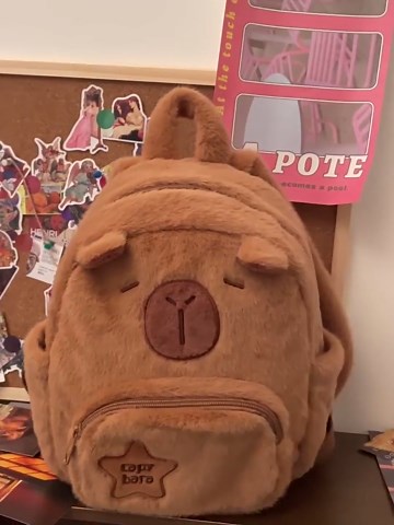 Cute Capybara Backpack, Funny Cartoon Kawaii Plush Backpack Large Capacity Durable zipper Casual Bag Gifts for Family Friends