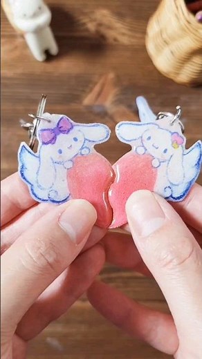 시나모롤 키링 슈링클스로 만들기 #무료도안 #산리오만들기#시나모롤만들기#시나모롤그림#시나모롤키링#슈링클스