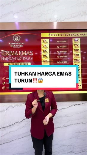 UPDATE HARGA EMAS TANGGAL 11/02/2026 TOKO EMAS TERBESAR DI BOGOR #kemenangansignature #updatehargaemas #hargaemashariini #buybackantam #buybacktertinggi