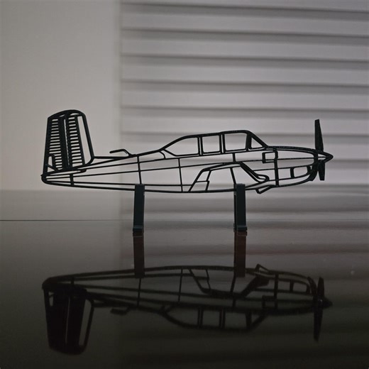Beechcraft T 34A Mentor Airplane Silhouette, 3D Printed Desk Decor - Etsy
